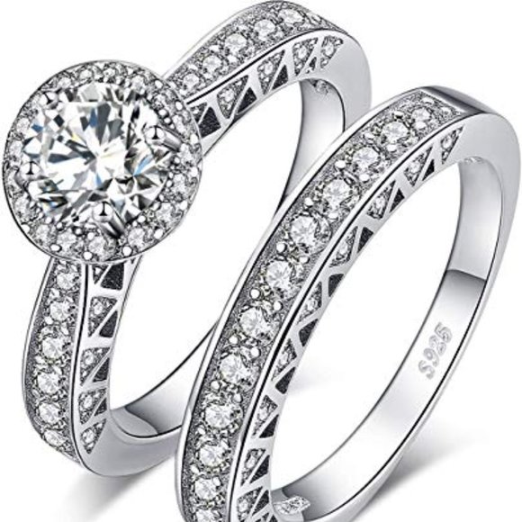 1.8ct CZ Bridal Set - 925 Sterling Silver - Picture 4 of 5